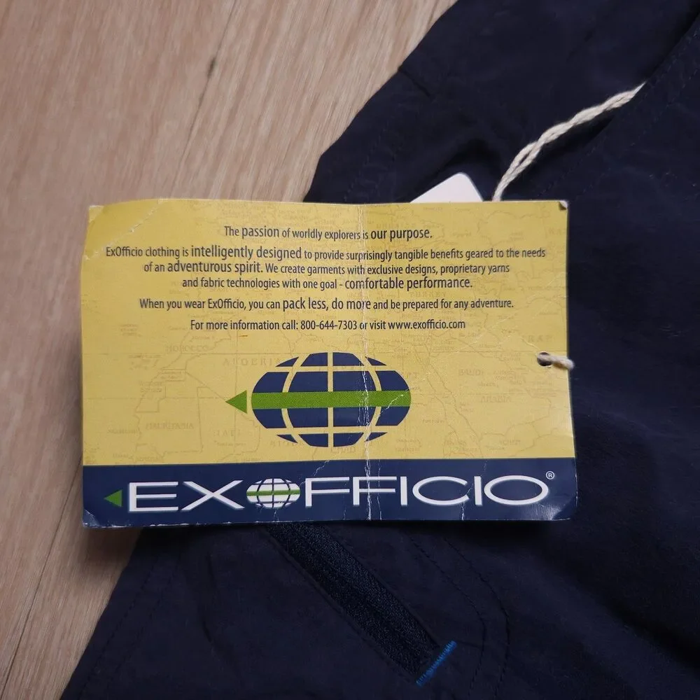 ExOfficio Hiking Pants Womens 14 Blue Fishing Travel Stretch Dupont Teflon